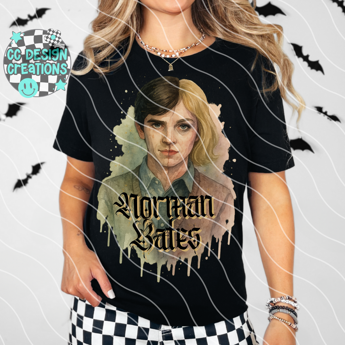 Norman Bates Horror Watercolor PNG Digital Download