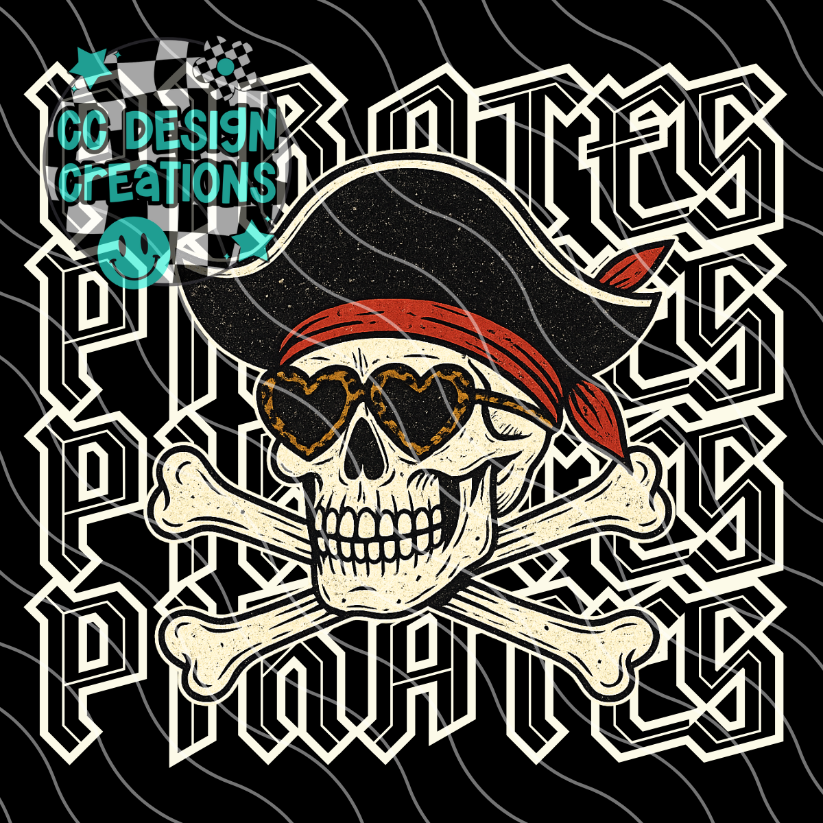 Pirates Preppy Grunge Mascot PNG Digital Download