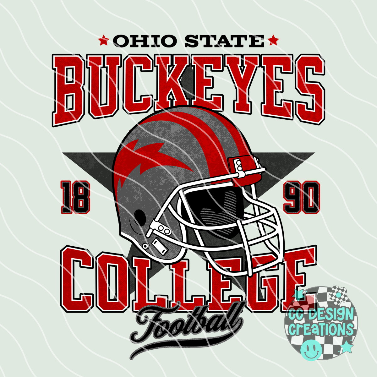 Retro All Star OH Buckeyes Football PNG Digital Download