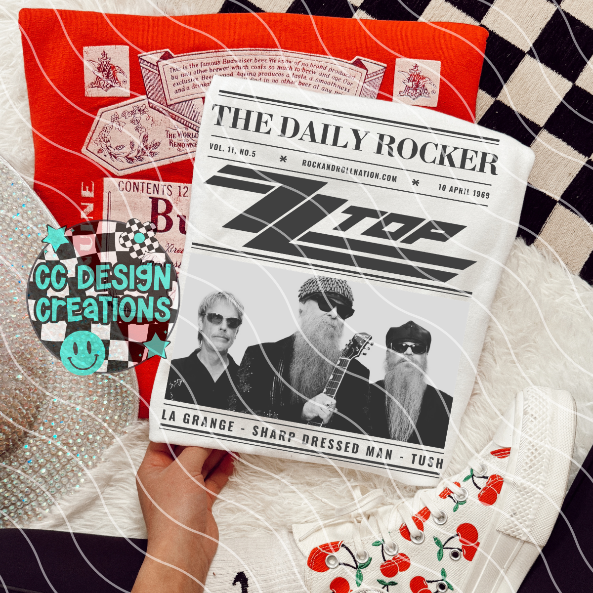 Rock N Roll Newspaper Z Z To p PNG Digital Download