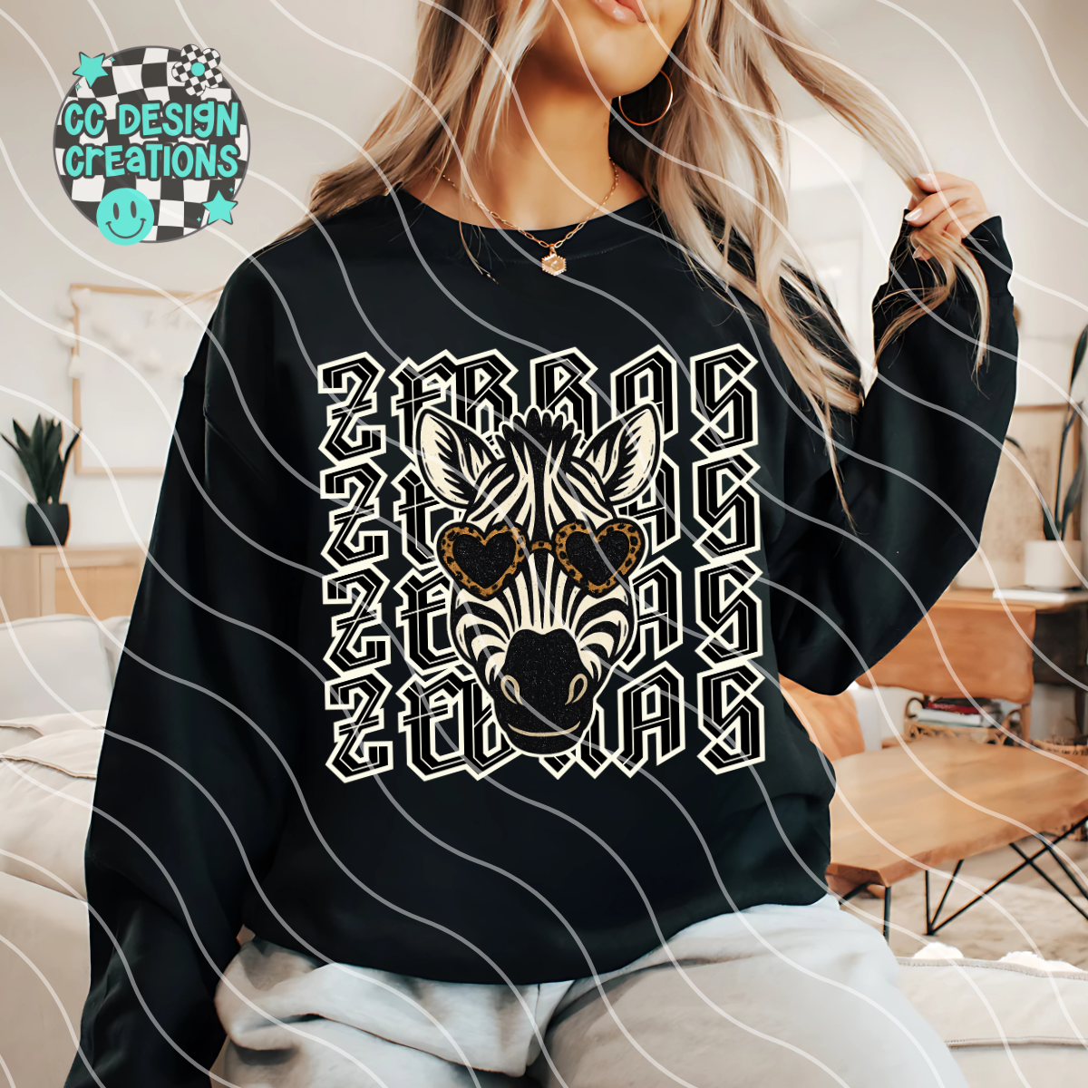 Zebras Preppy Grunge Mascot PNG Digital Download