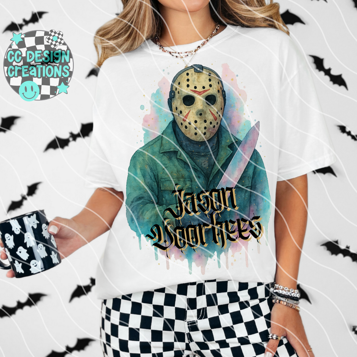 Jason Horror Watercolor PNG Digital Download
