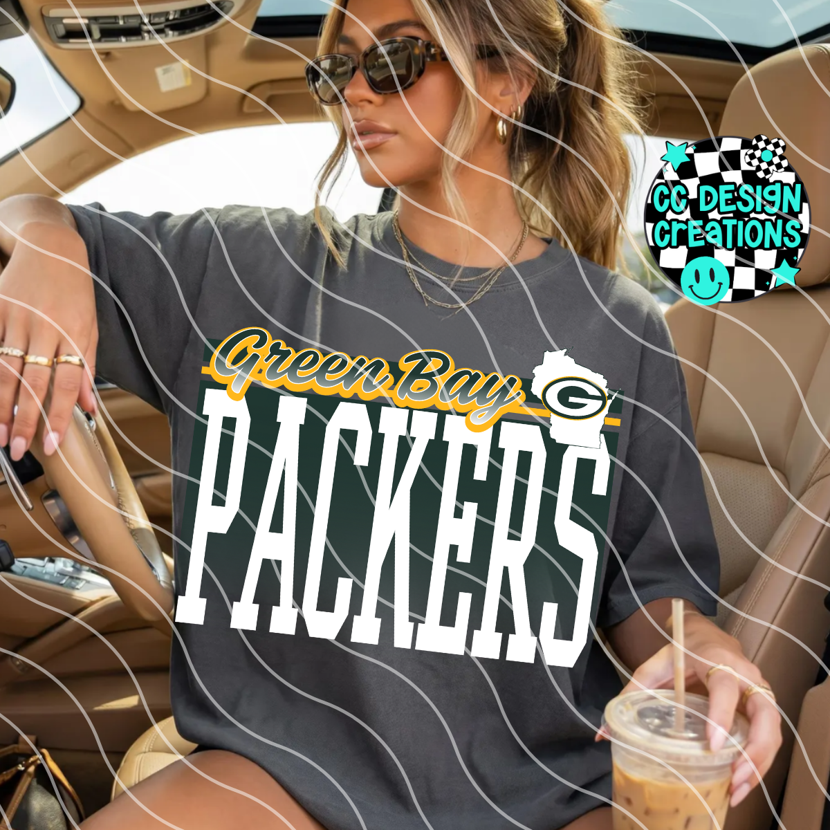 GREEN B AY RETRO GAME DAY FOOTBALL PNG DIGITAL DOWNLOAD