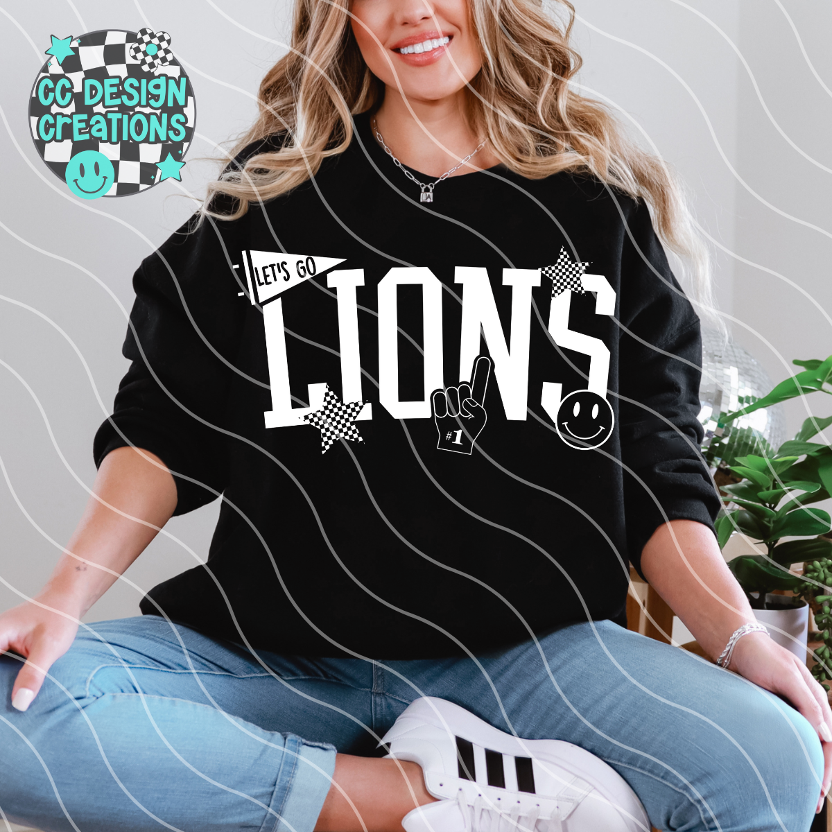Lions School Spirit Mascot PNG Digital Download