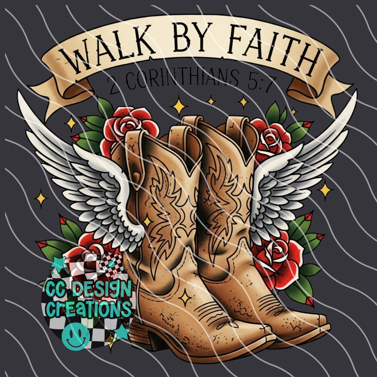 Walk By Faith Christian Tattoo PNG Digital Download