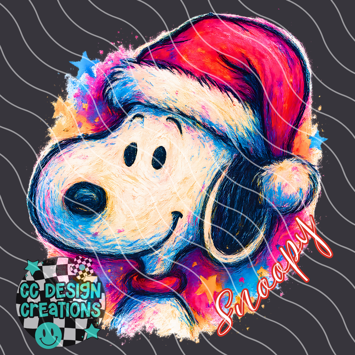 Snoopy Christmas Painting PNG Digital Download