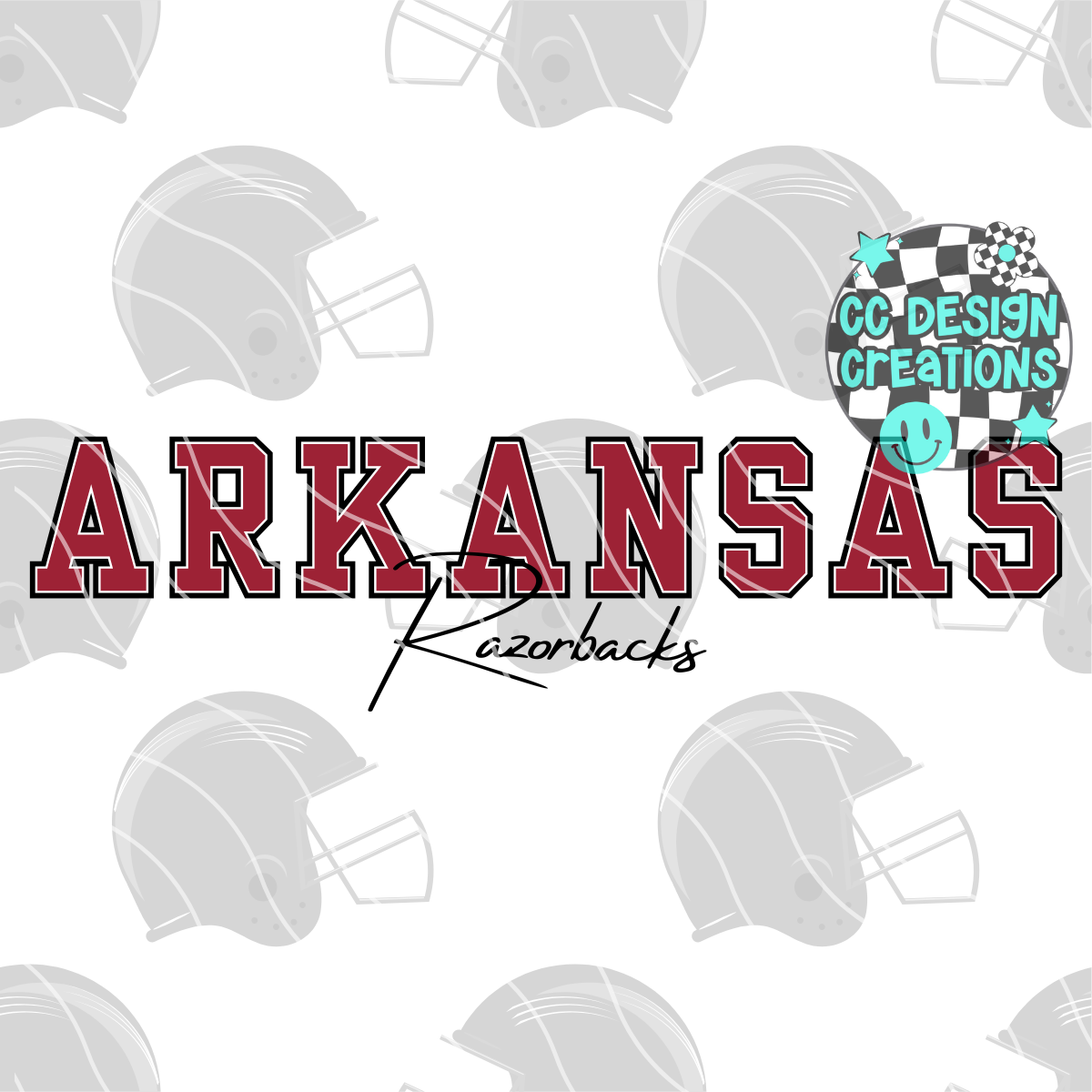 Arkansas Jumbo Football PNG Digital Download