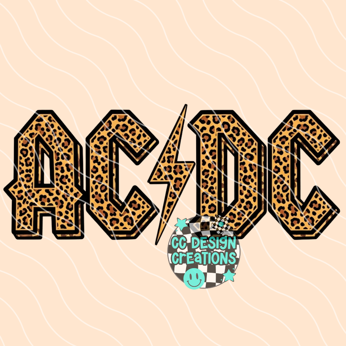 AC DC Leopard PNG Digital Download