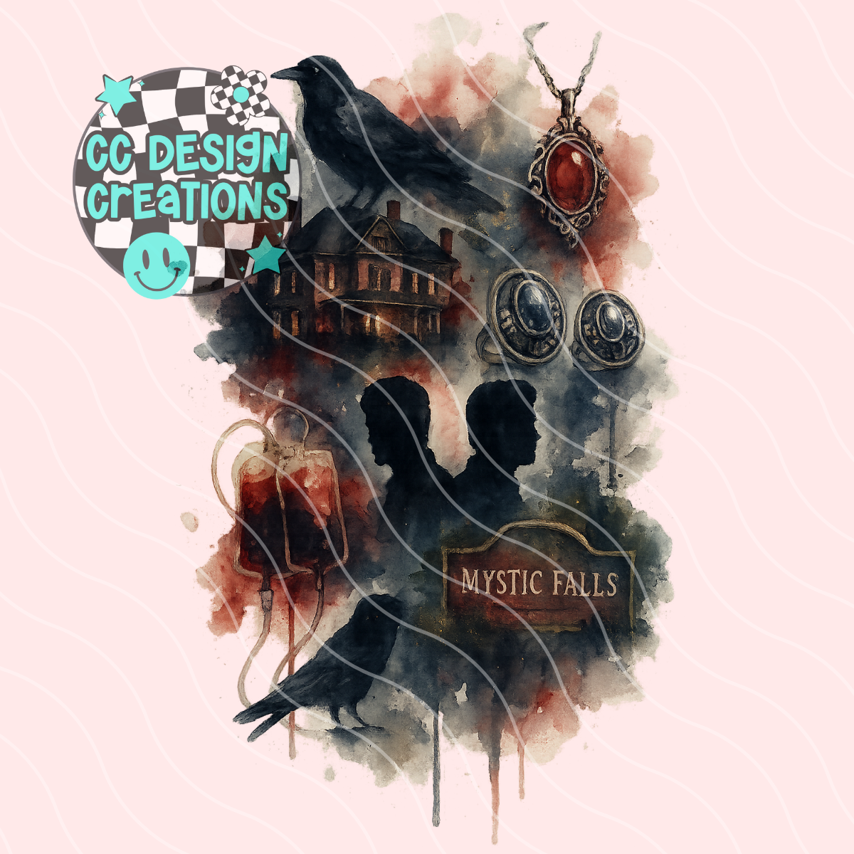 Vampire Diaries Collage PNG Digital Download