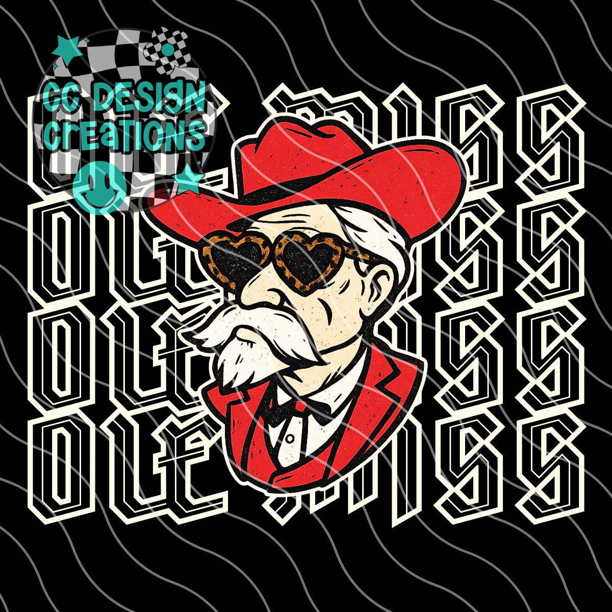 Ole Miss Preppy Grunge Mascot PNG Digital Download