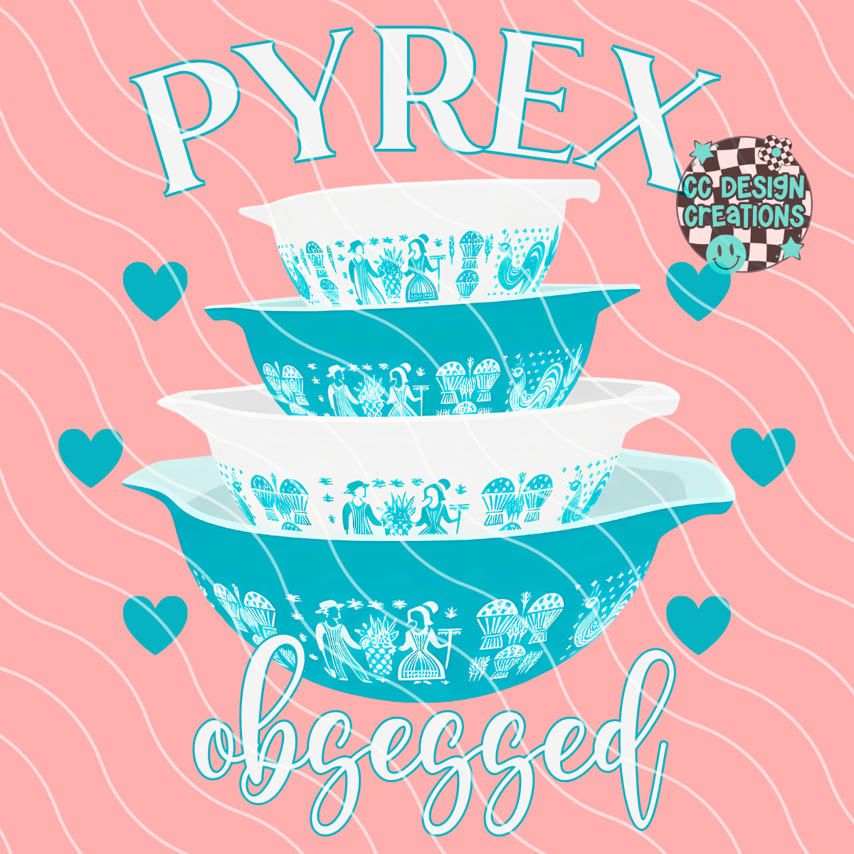 Pyrex Blue PNG Digital Download