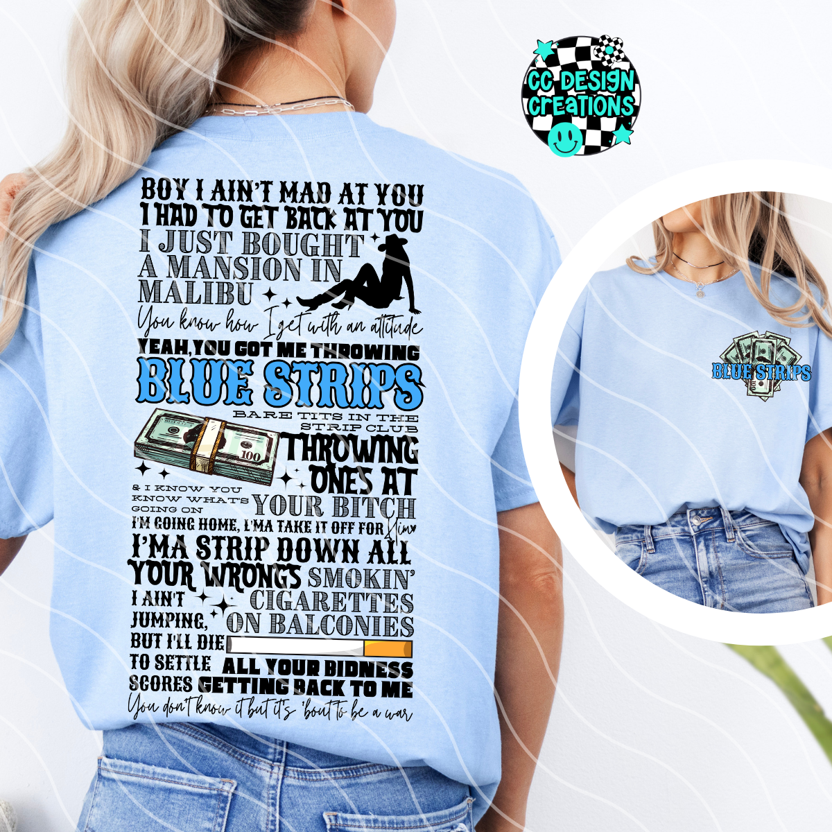 Jessie Murph Blue Strips PNG Digital Download