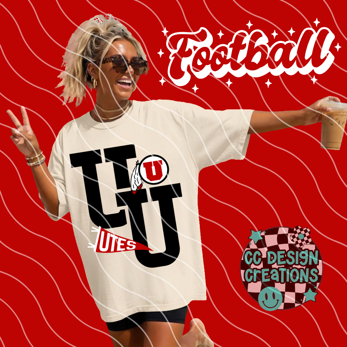 UTAH FOOTBALL VARSITY PNG DIGITAL DOWNLOAD (WHITE + BLACK INCLUDED)