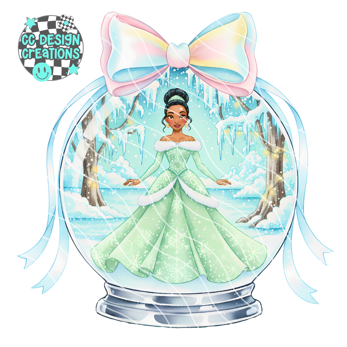 Winter Princess Snowglobe PNG Digital Download 8