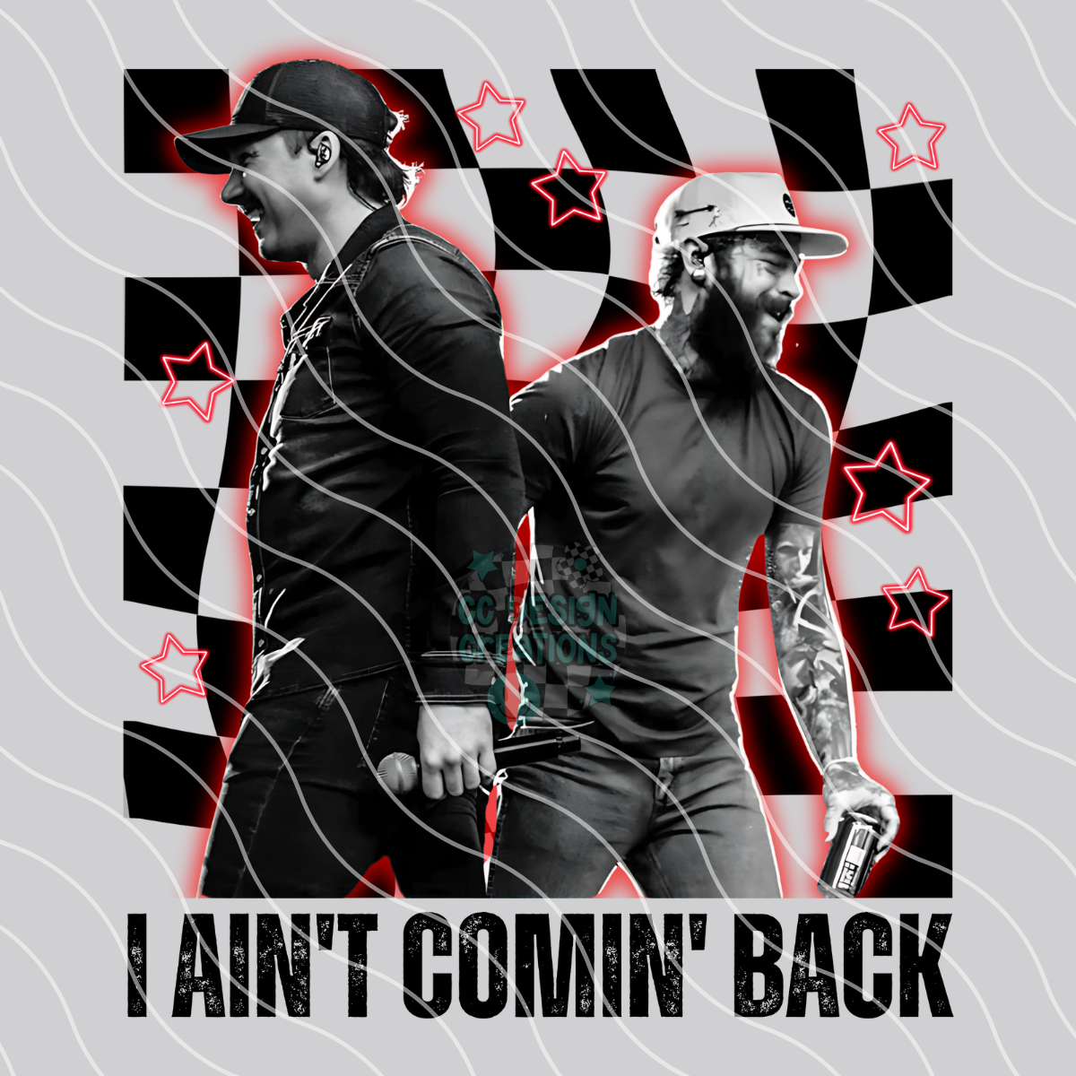 I Ain't Comin Back Wallen Posty Retro Neon PNG Digital Download