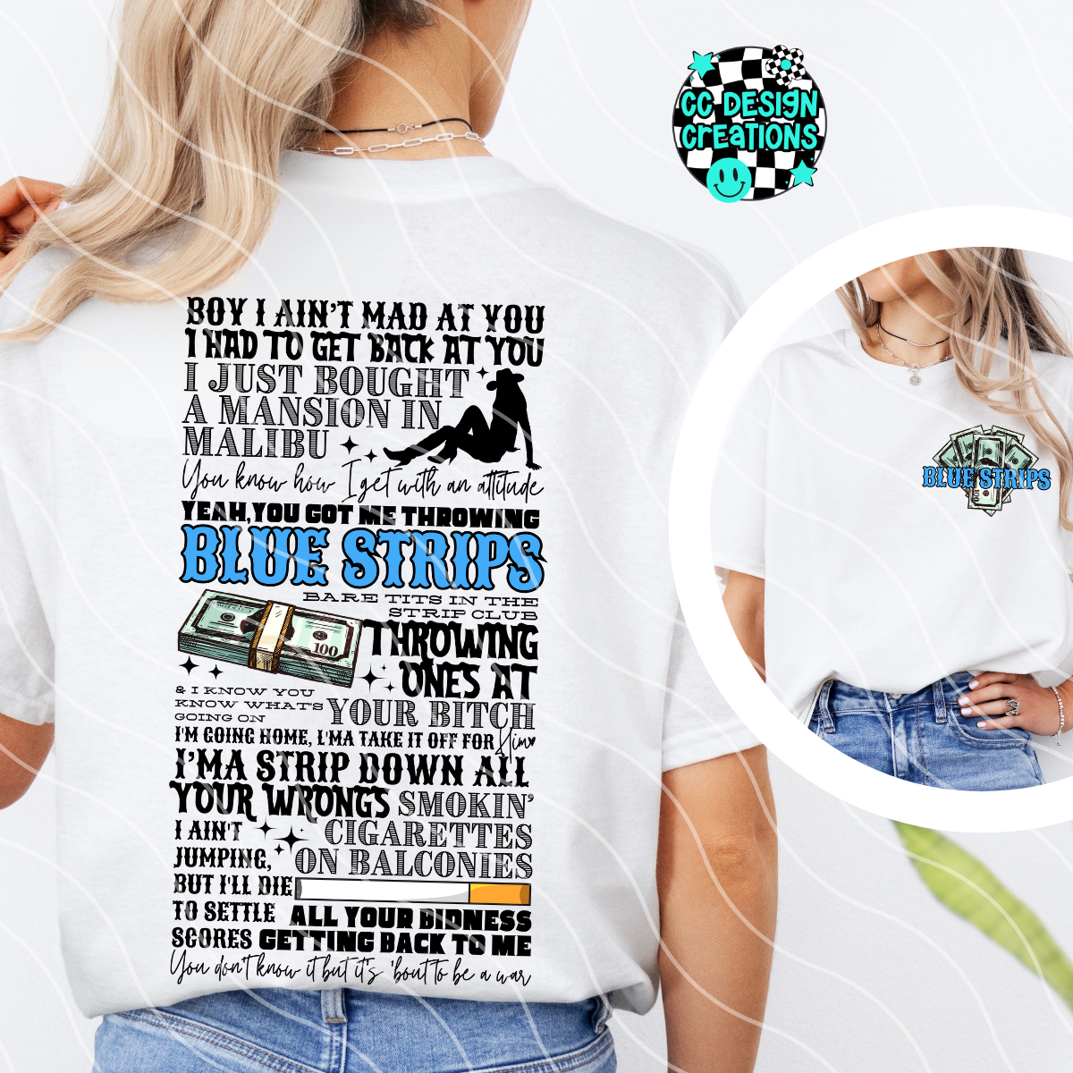 Jessie Murph Blue Strips PNG Digital Download