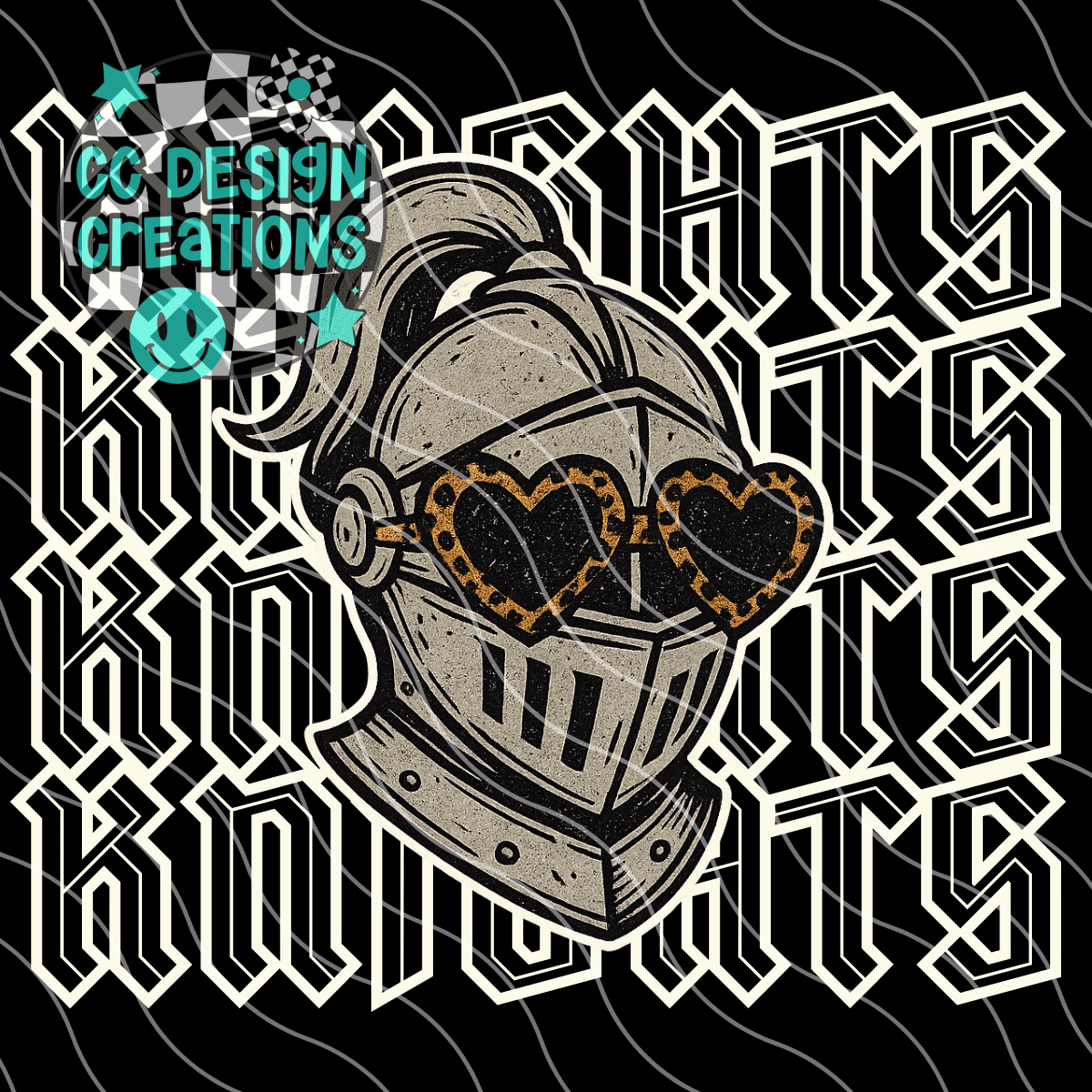 Knights Preppy Grunge Mascot PNG Digital Download