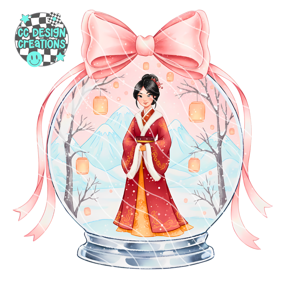 Winter Princess Snowglobe PNG Digital Download 10
