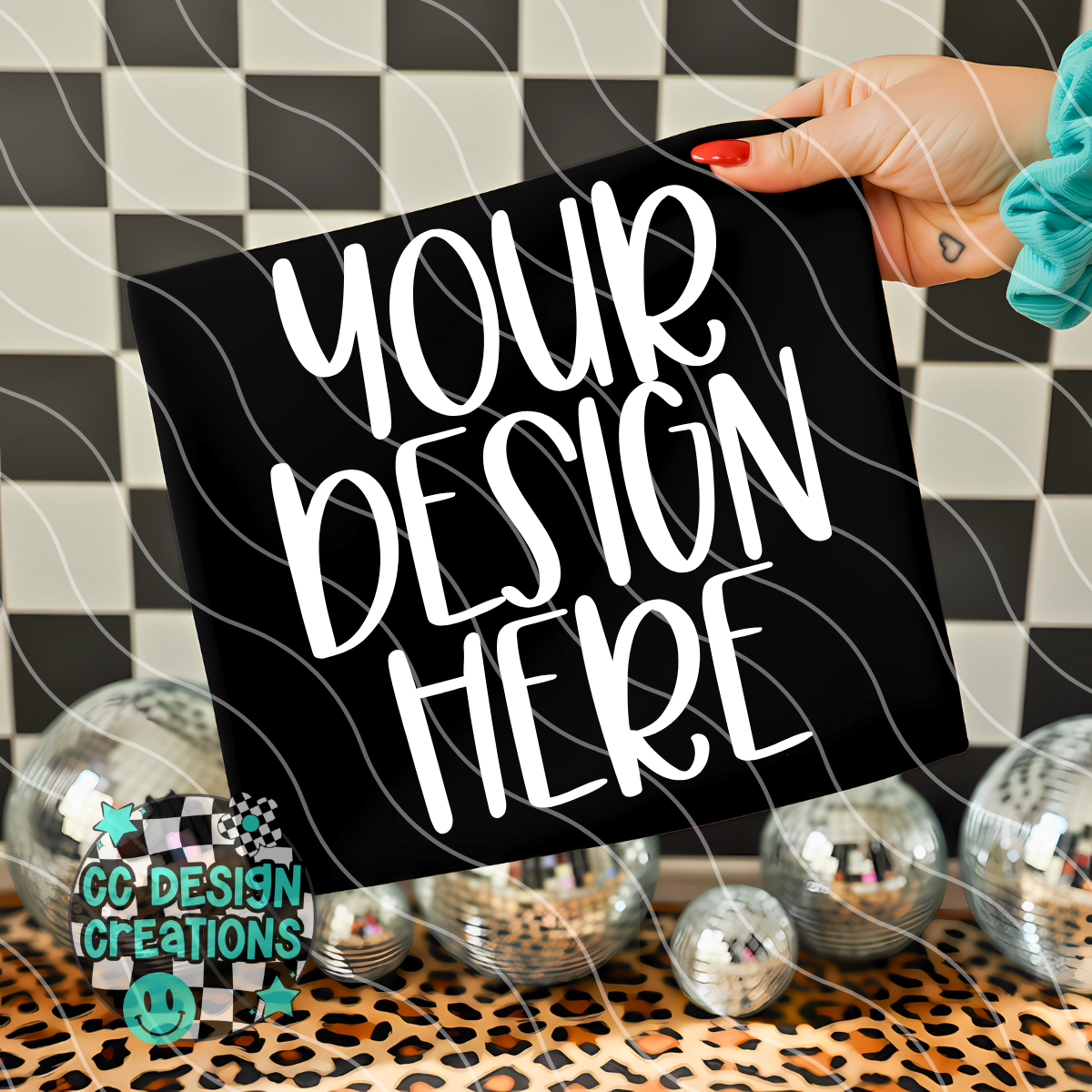 Black Tee Leopard MOCK