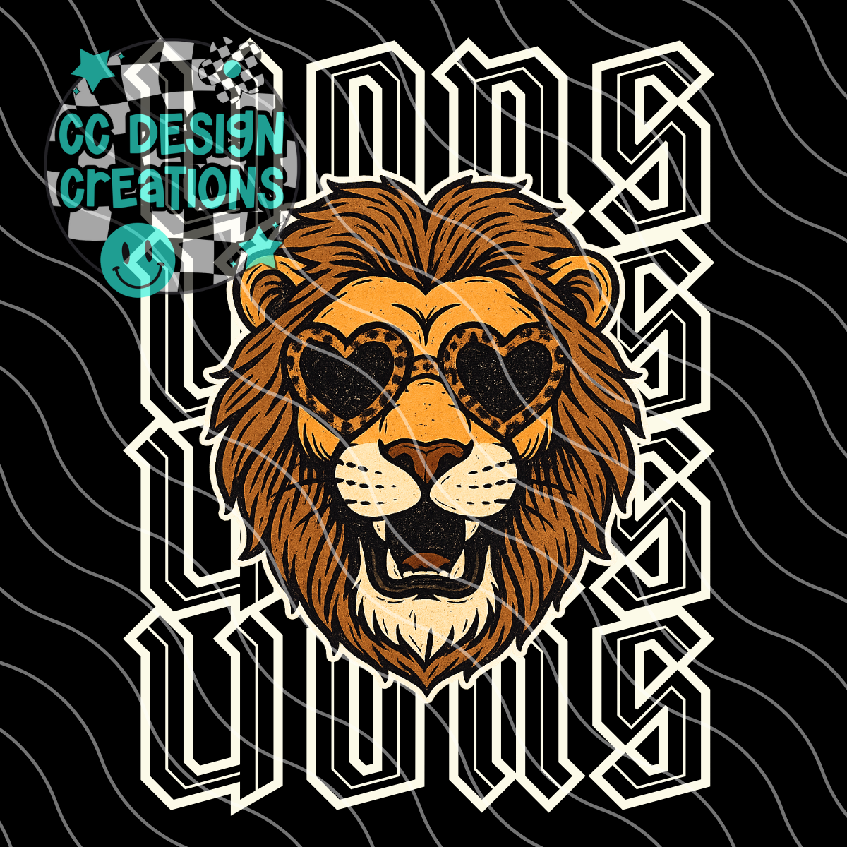 Lions Preppy Grunge Mascot PNG Digital Download