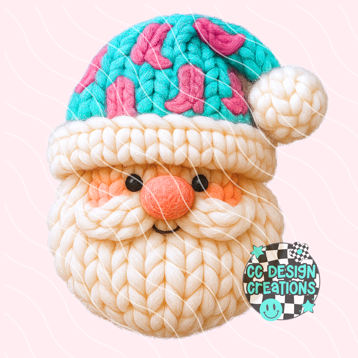 FAUX YARN Cowgirl Boots Santa PNG Digital Download