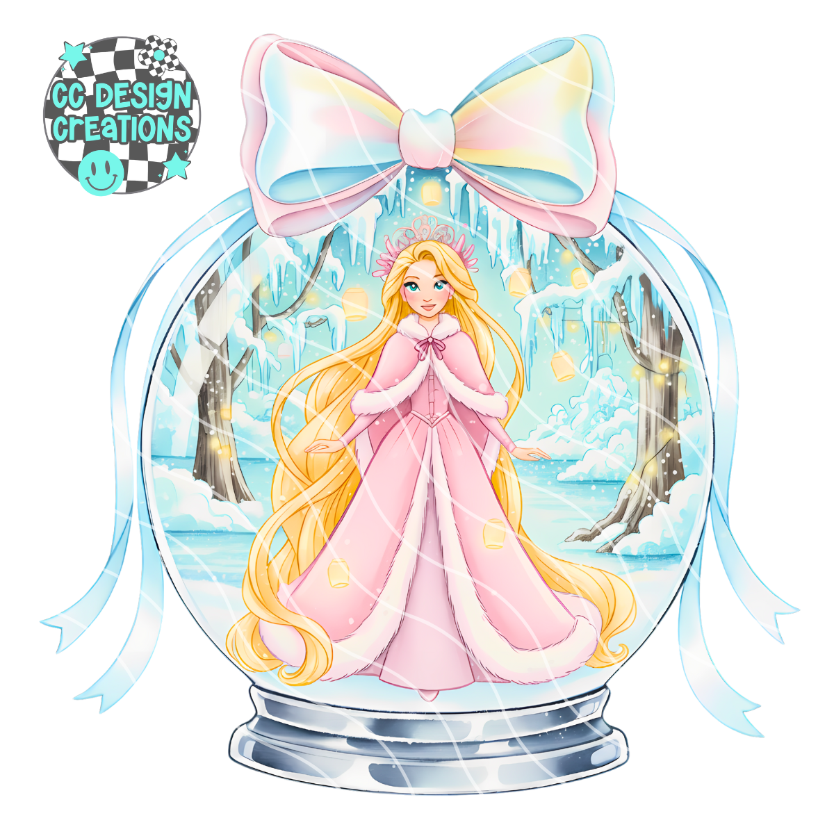 Winter Princess Snowglobe PNG Digital Download 9