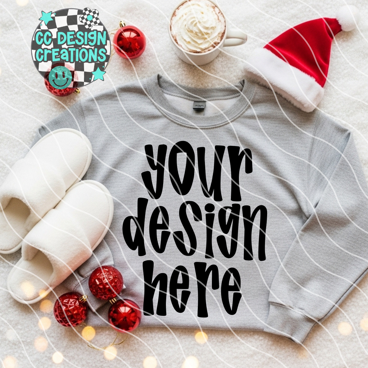 Ash Gray Sweatshirt Sparkle Christmas Mock