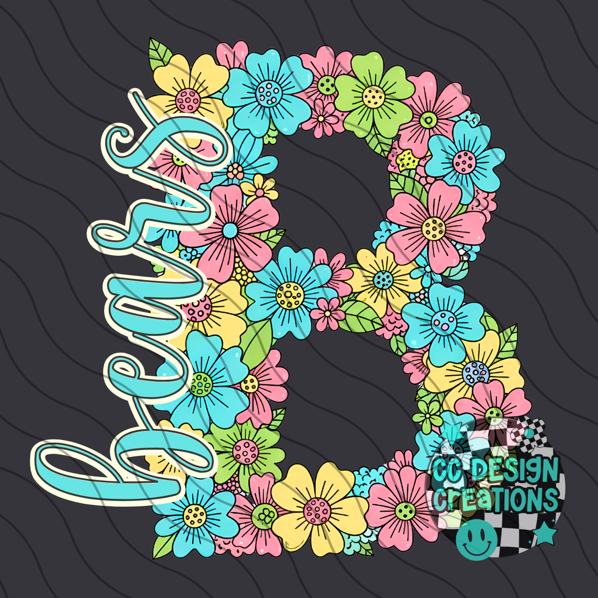 Bears Floral Mascot PNG Digital Download