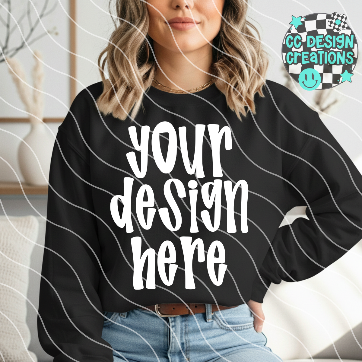Black Sweatshirt Boho Casual MOCK