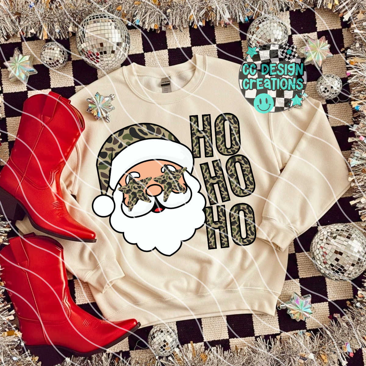 Camo Santa Ho Ho Ho PNG Digital Download