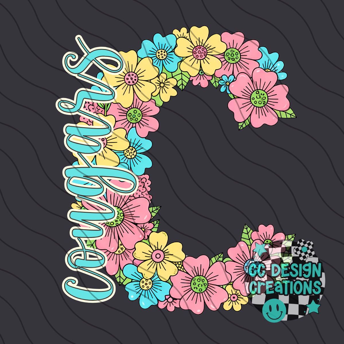 Cougars Floral Mascot PNG Digital Download