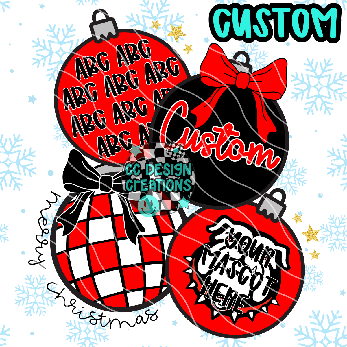 CUSTOM Retro Football Christmas PNG Digital Download