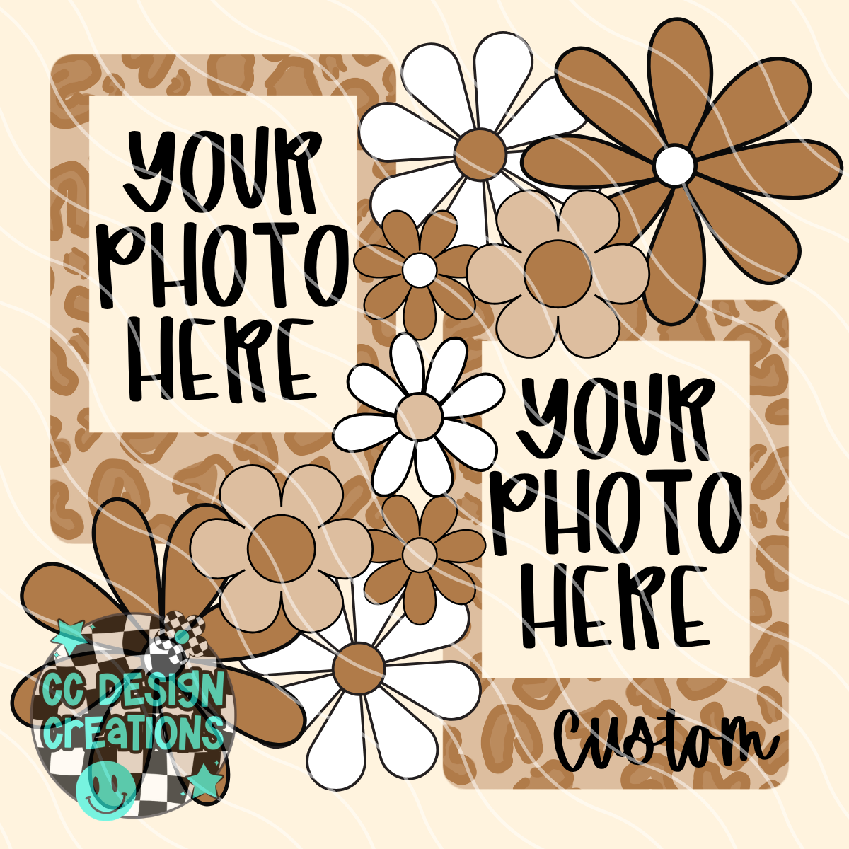 CUSTOM Mother's Day Photos Brown PNG Digital Download