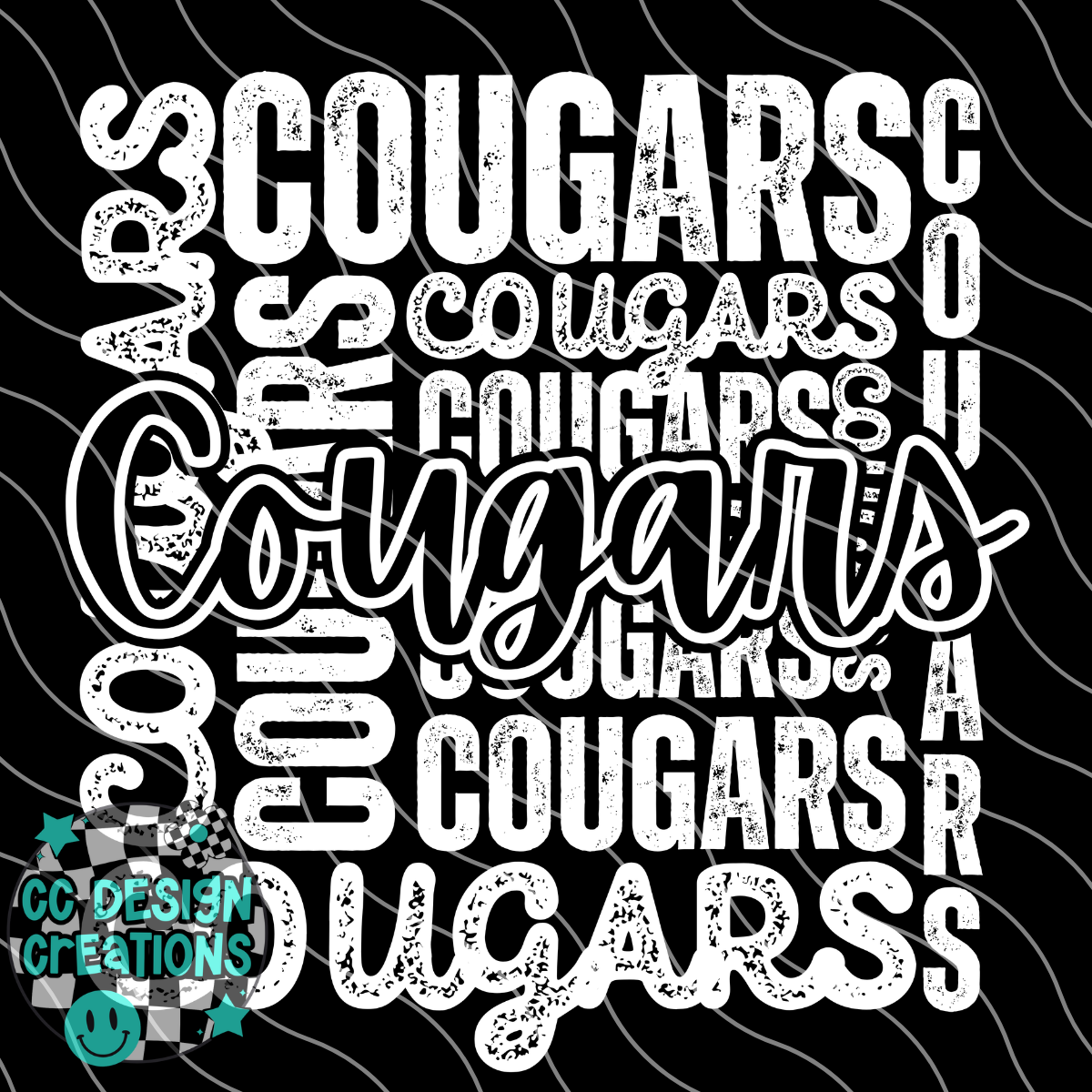 Cougars Type Collage PNG Digital Download