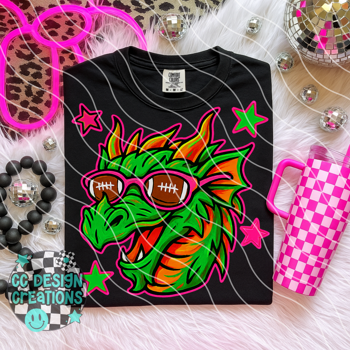 Dragon Neon Mascot PNG Digital Download