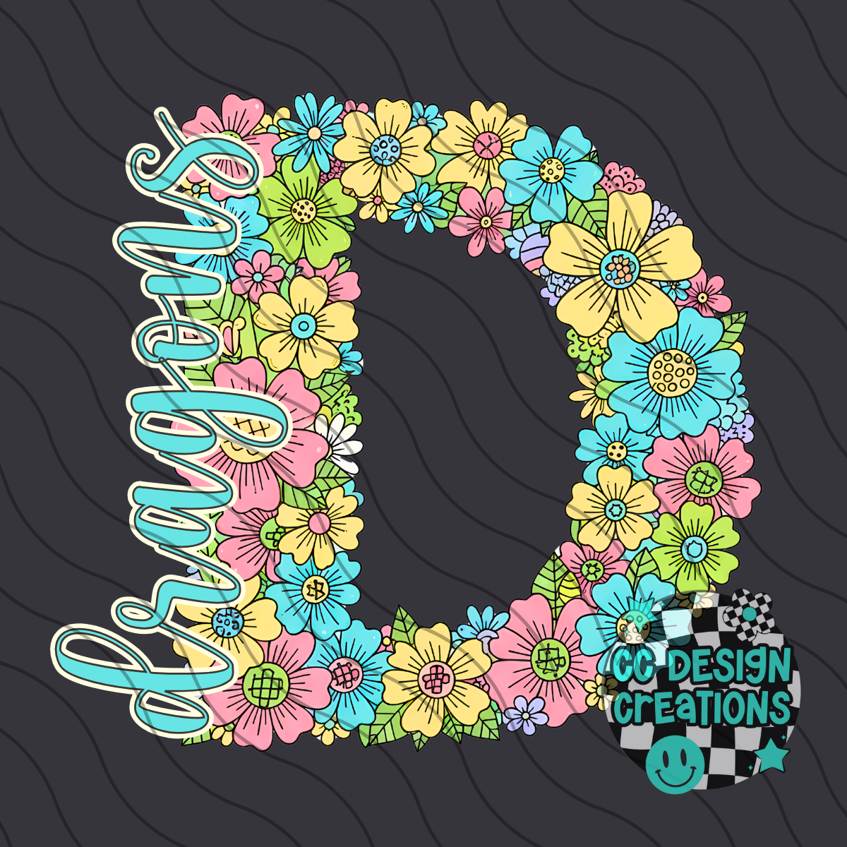 Dragons Floral Mascot PNG Digital Download