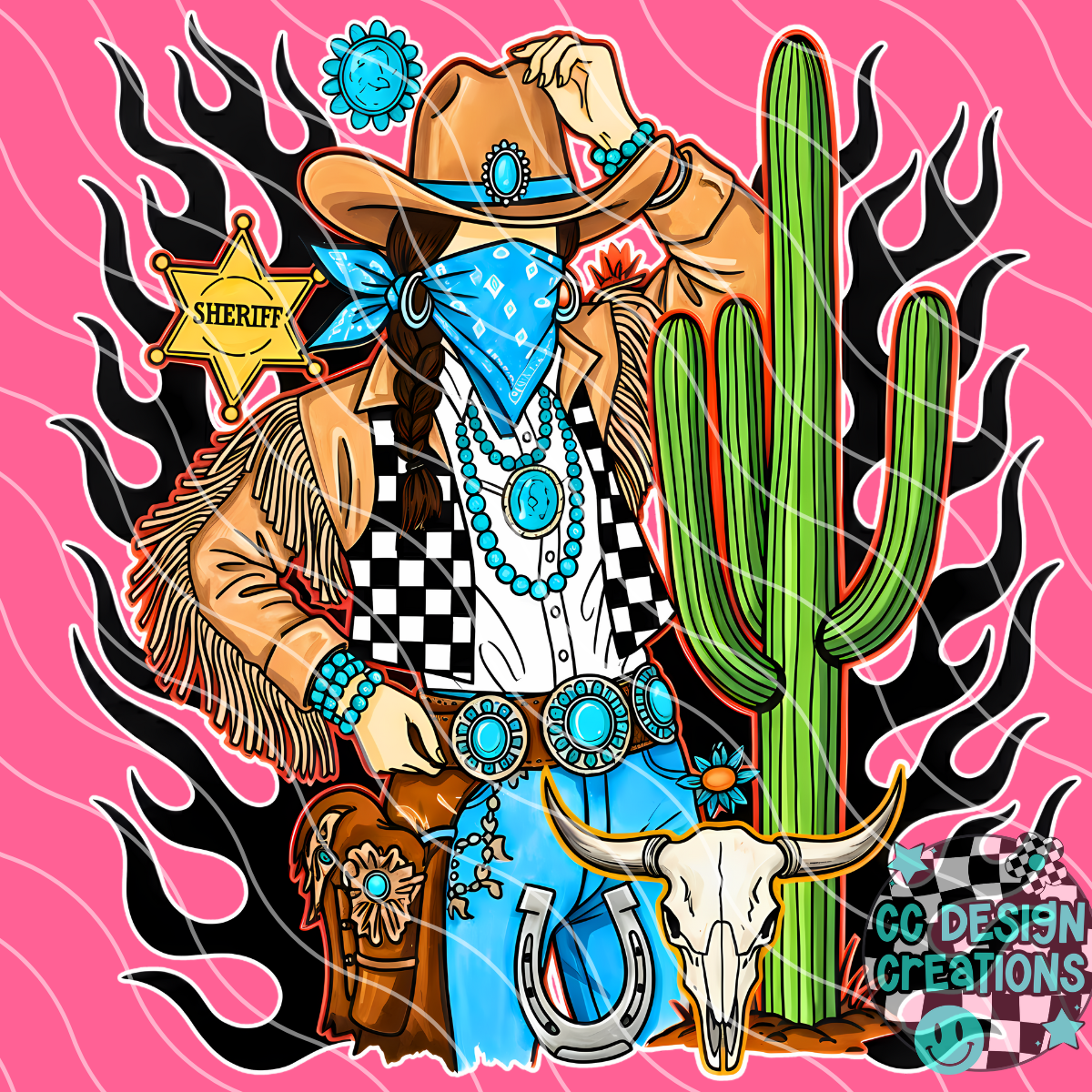 Edgy Cowgirl PNG Digital Download