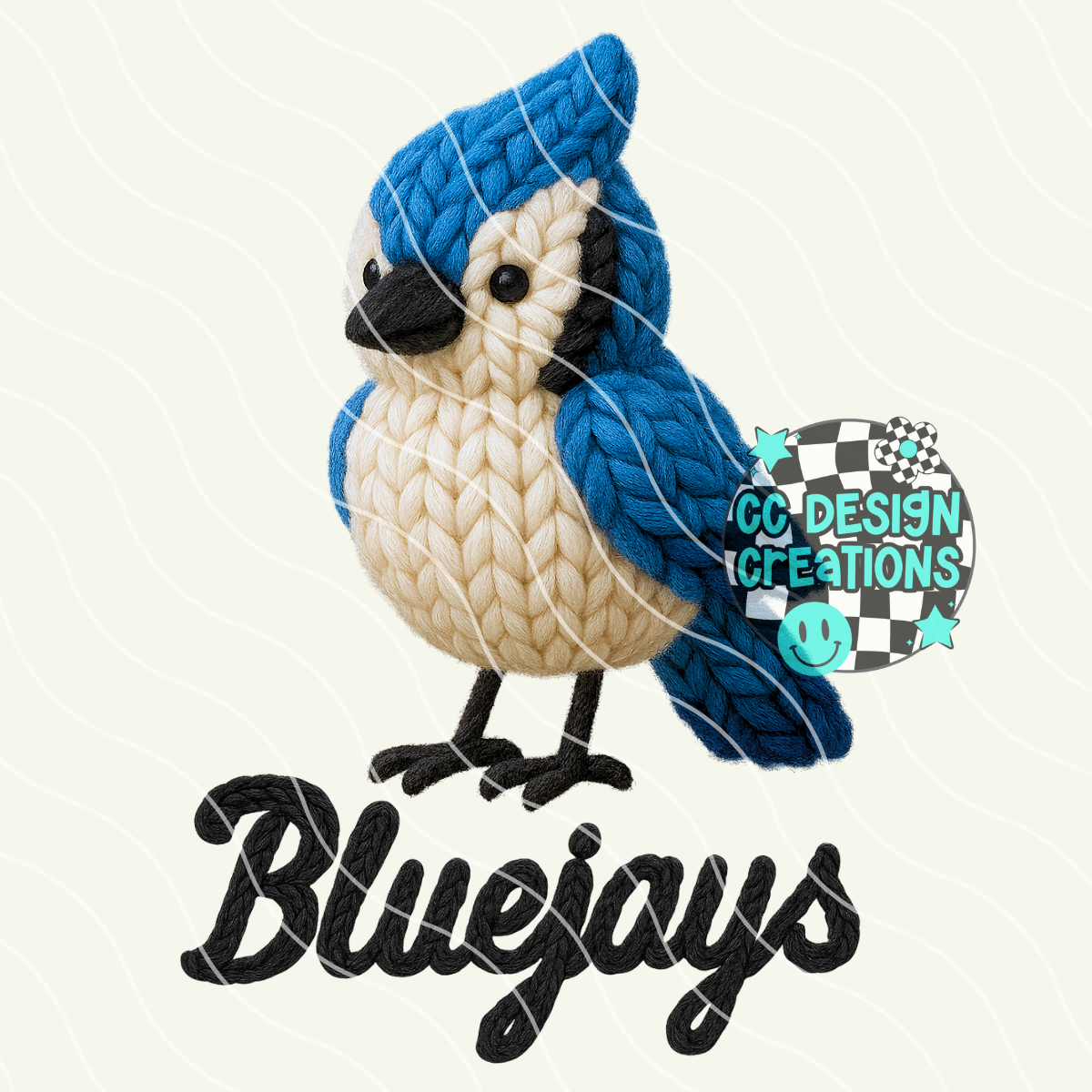 FAUX YARN Bluejays Mascot PNG Digital Download