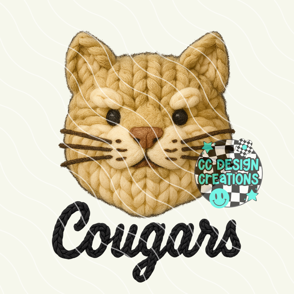 FAUX YARN Cougars Mascot PNG Digital Download