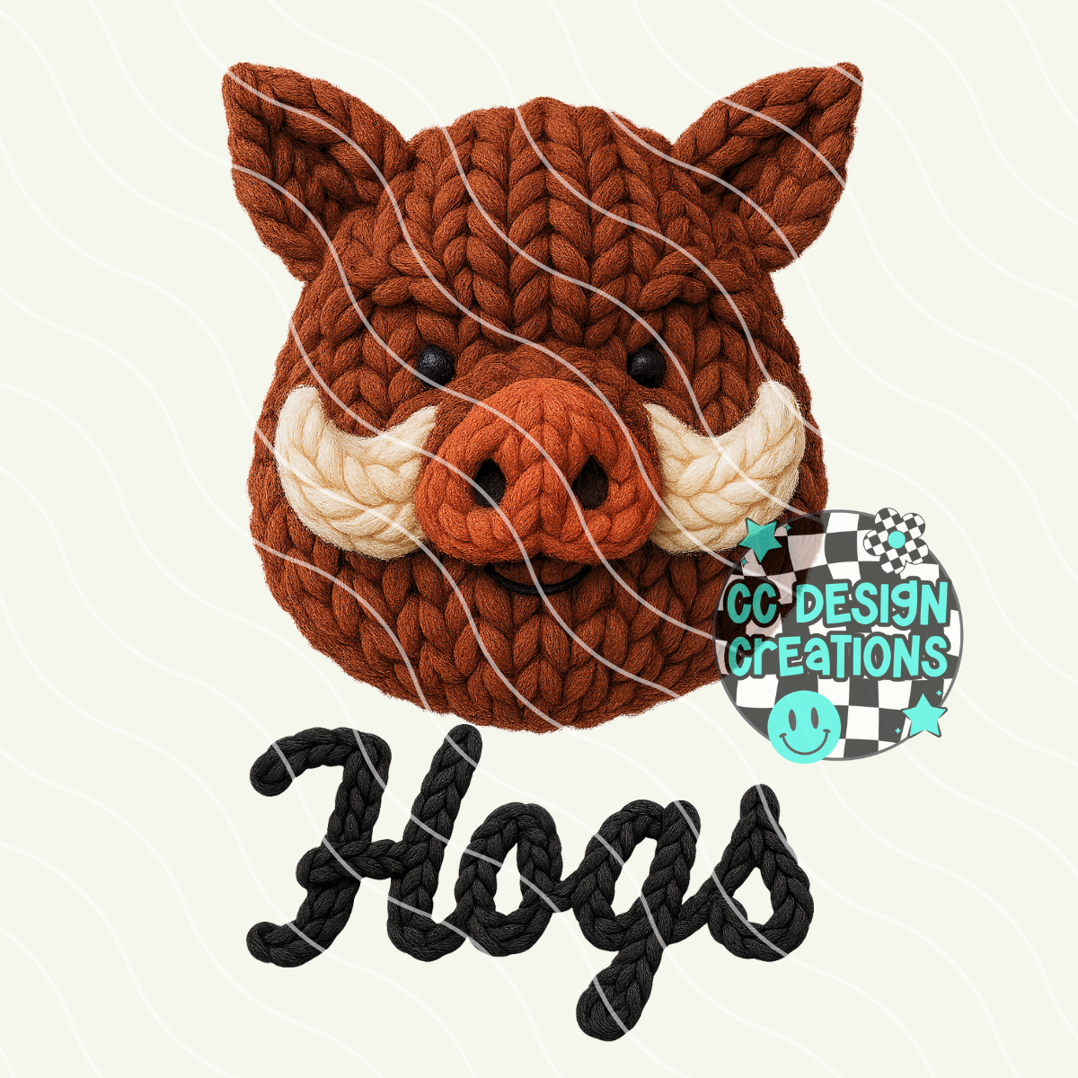 FAUX YARN Hogs Mascot PNG Digital Download