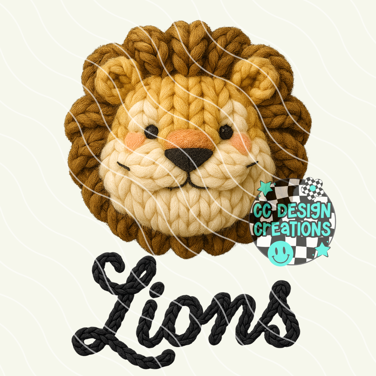 FAUX YARN Lions Mascot PNG Digital Download