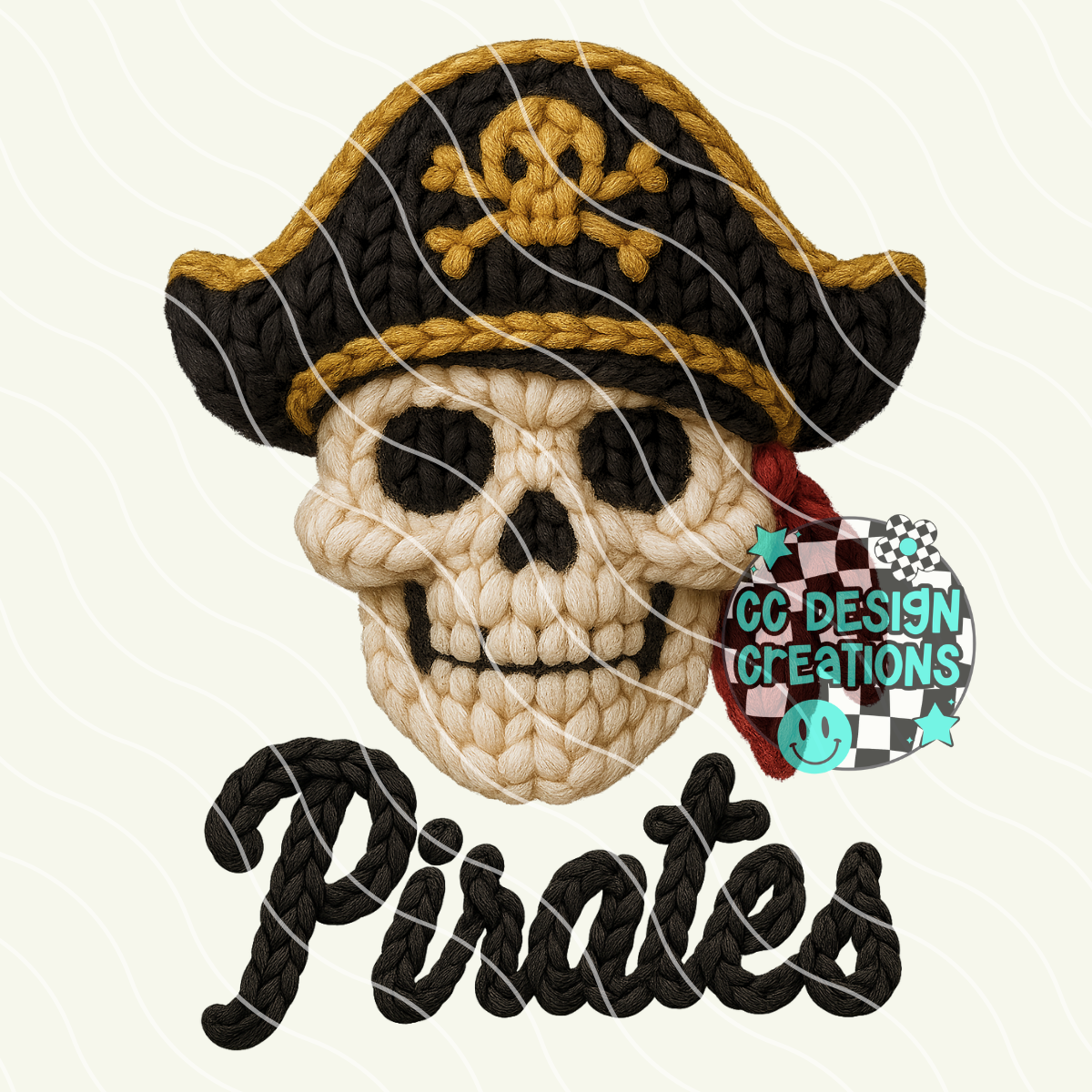 FAUX YARN Pirates Mascot PNG Digital Download