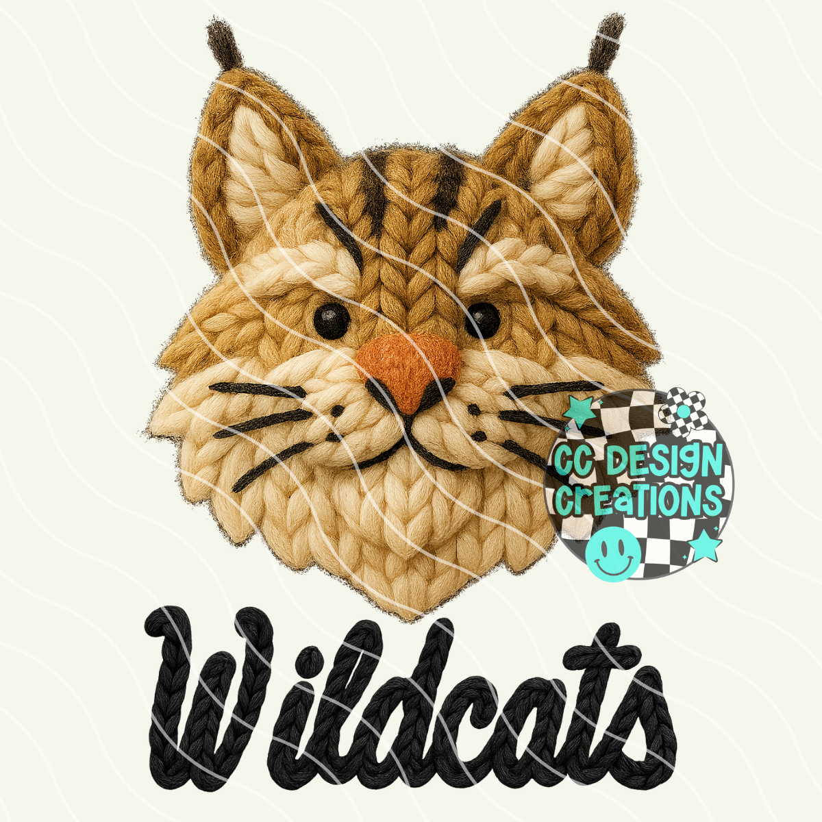 FAUX YARN Wildcats Mascot PNG Digital Download