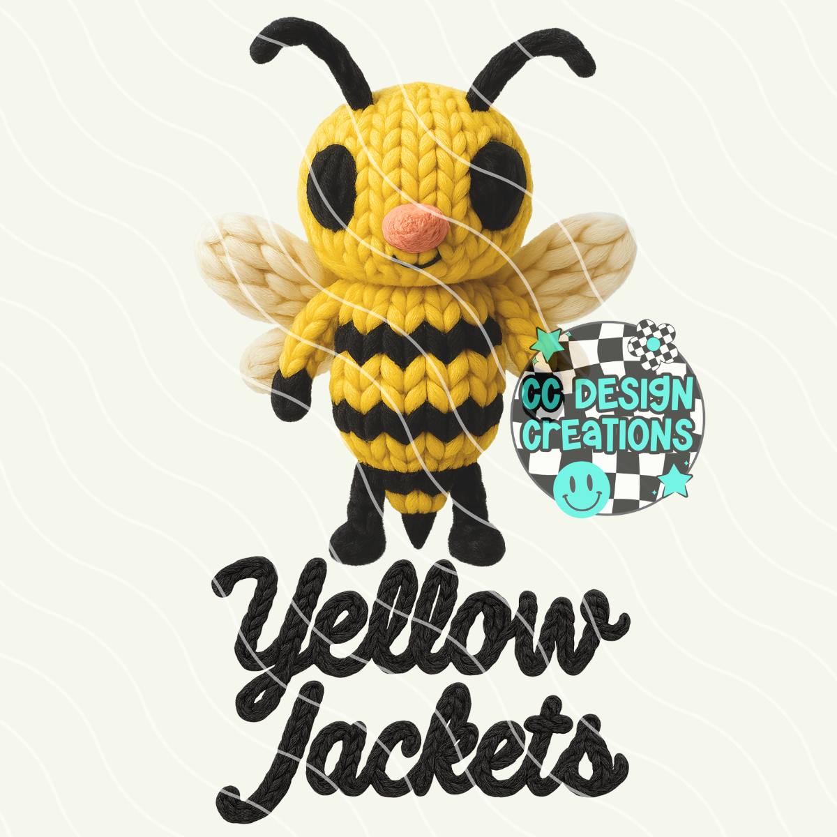 FAUX YARN Yellow Jackets Mascot PNG Digital Download