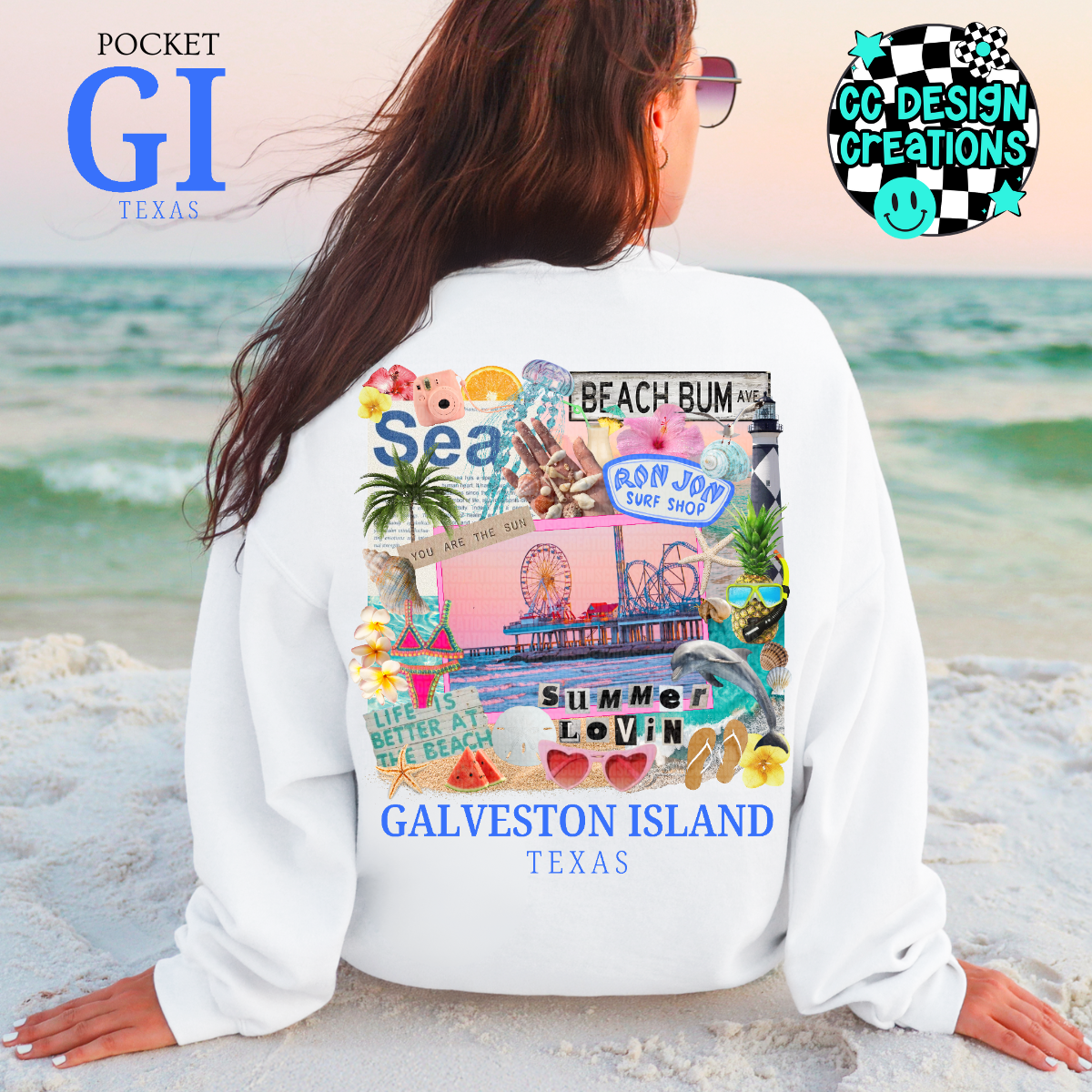 Summer Lovin Galveston Island PNG Digital Download