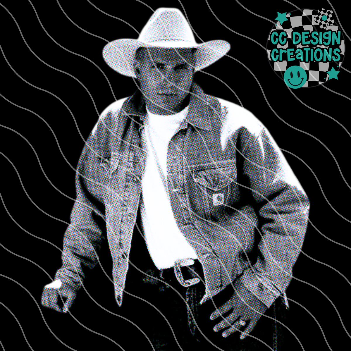 Garth Halftone PNG Digital Download