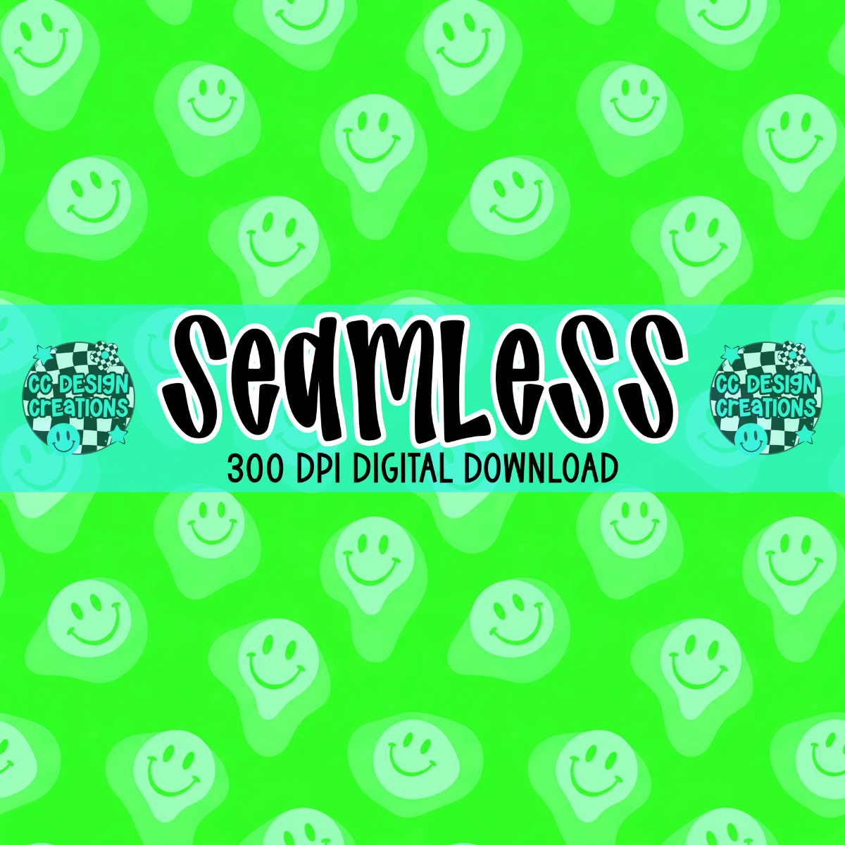 Green Smileys SEAMLESS