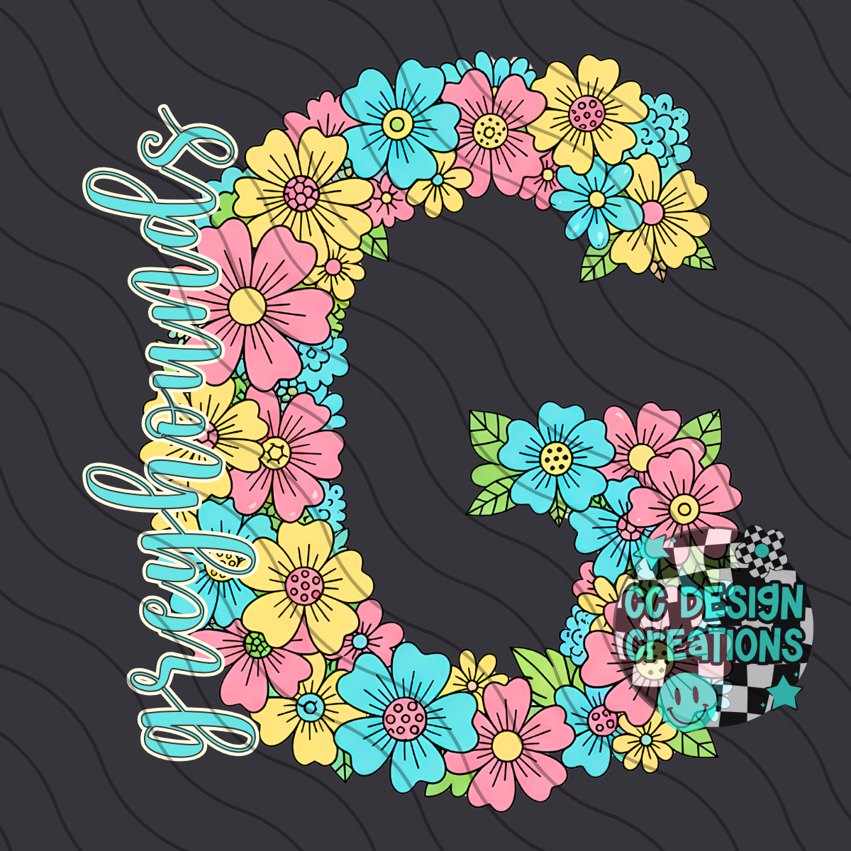 Greyhounds Floral Mascot PNG Digital Download