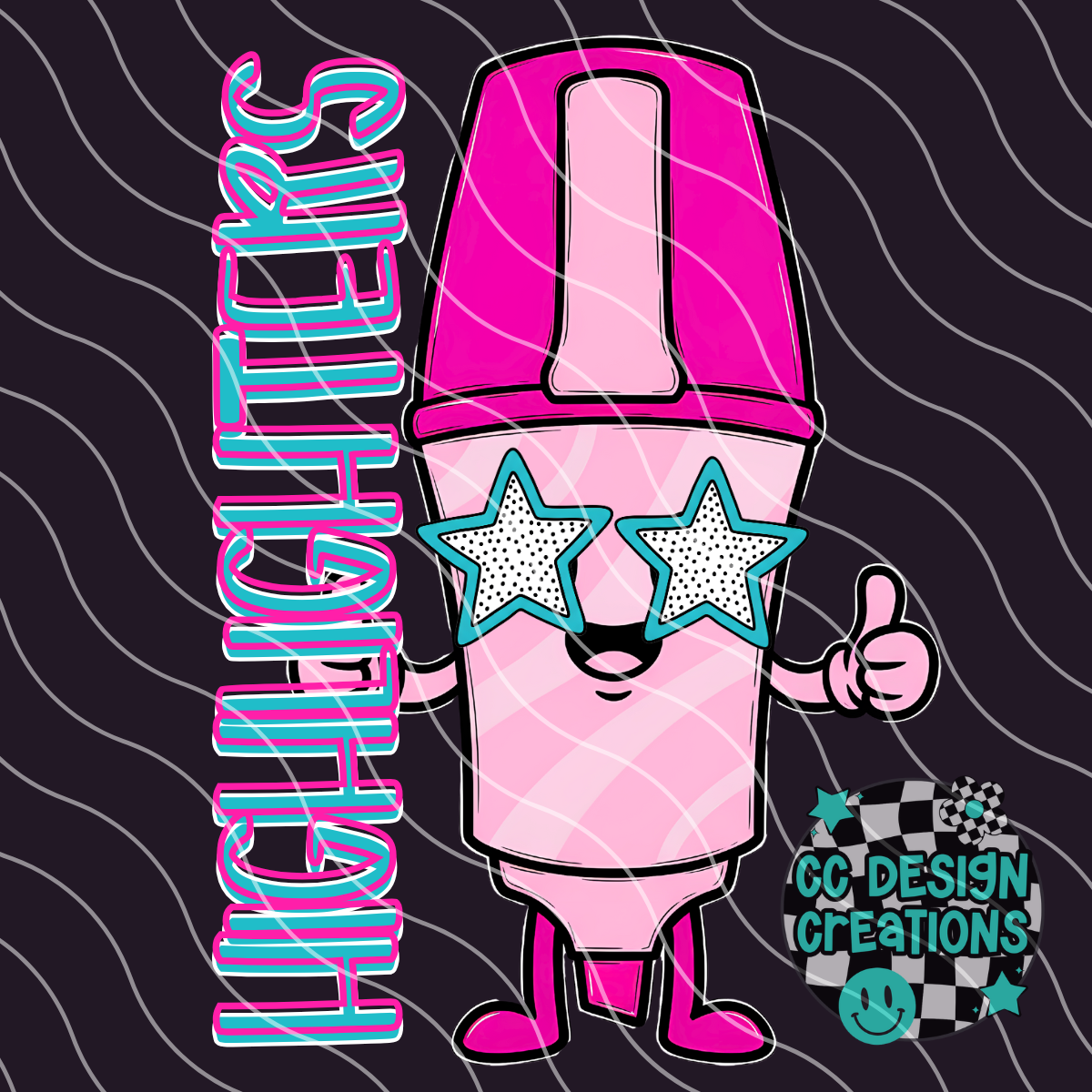 Highlighters Preppy Mascot PNG Digital Download