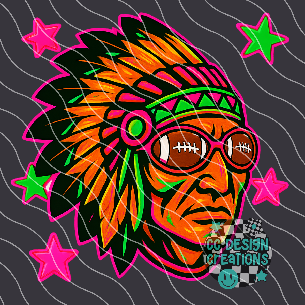 Indian Neon Mascot PNG Digital Download